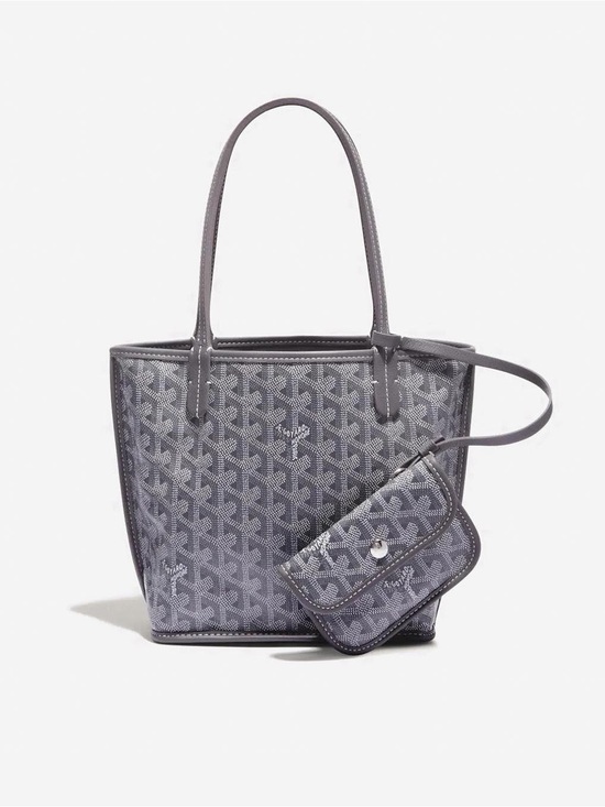 Goyard Handbags - GOYARD Mini Anjou Coated Canvas and Leather Tote Bag